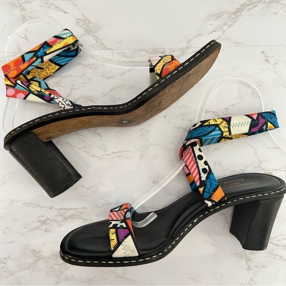 Colorful Strappy Heels by David Pilner Sz 6 - Picture 3 of 8